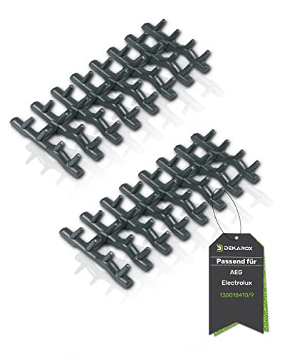 Dekarox 2 X Set Di Cestelli Superiori Per Aeg Electrolux Zanussi Zanker 138018410/9 1380184109 Per Cestello Superiore In Lavastoviglie Grigio