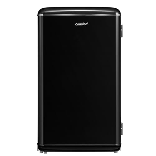 Comfee' Rcd93Bl2Eurt(E) Piccolo Frigorifero 93Litre, Design Retrò, Mini Frigo Da Tavolo, Termostato Regolabile, Silenzioso, Adatto Per Casa, Ufficio E