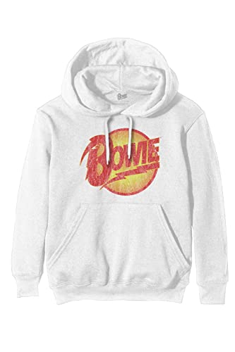David Bowie Felpa Con Cappuccio Vintage Diamond Dogs Logo Nuovo Ufficiale Unisex Size M
