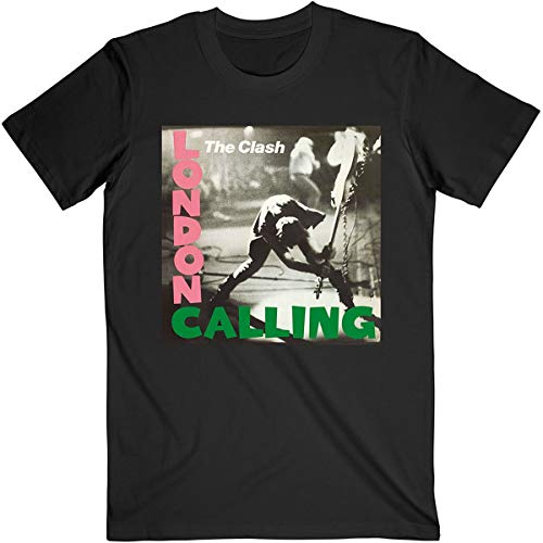 The Clash T Shirt London Calling Band Logo Nuovo Ufficiale Uomo Nero Size Xl