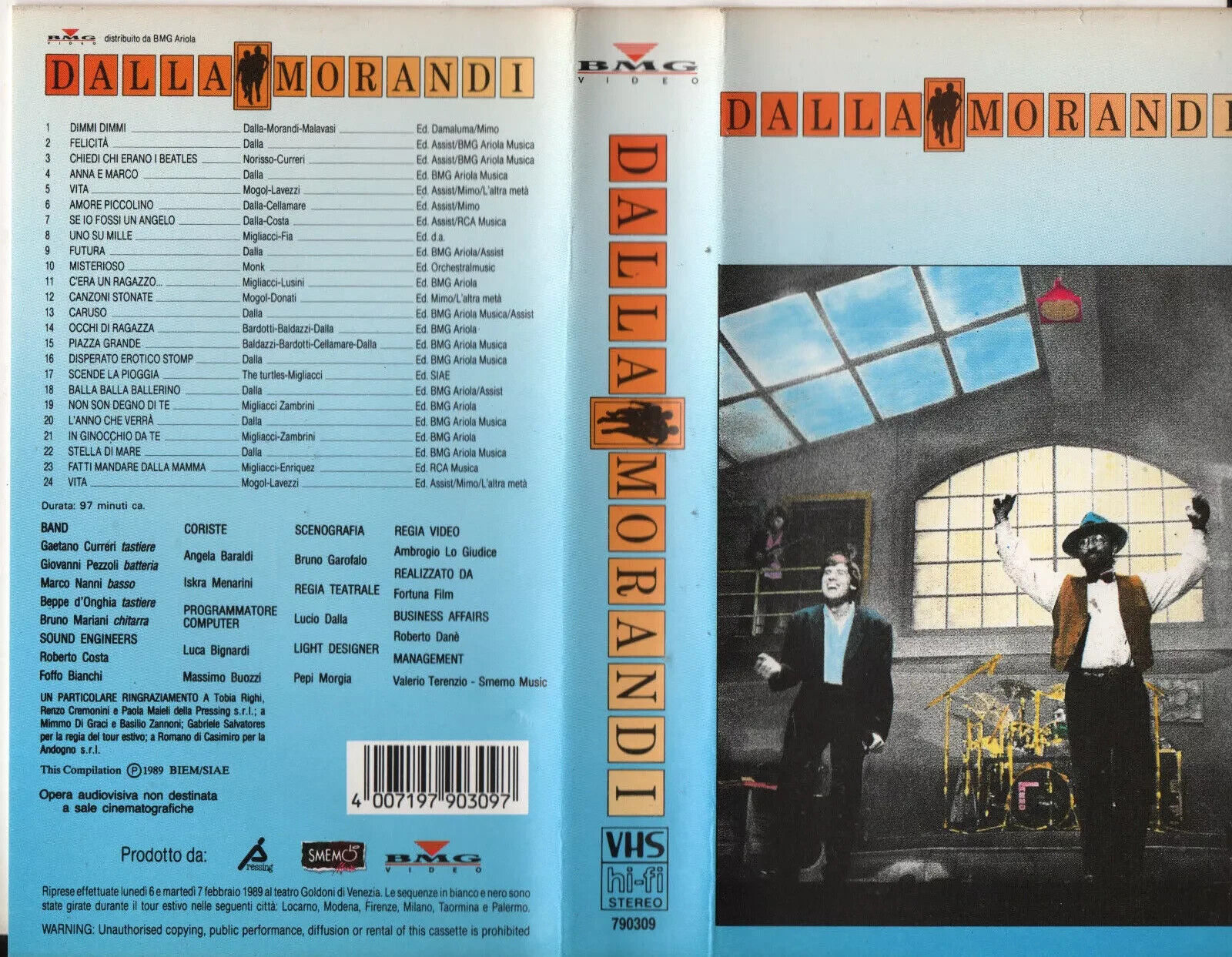 LUCIO DALLA  GIANNI MORANDI - DALLAMORANDI  -VHS,PAL,ITALY,1989,NON SIGILLATA