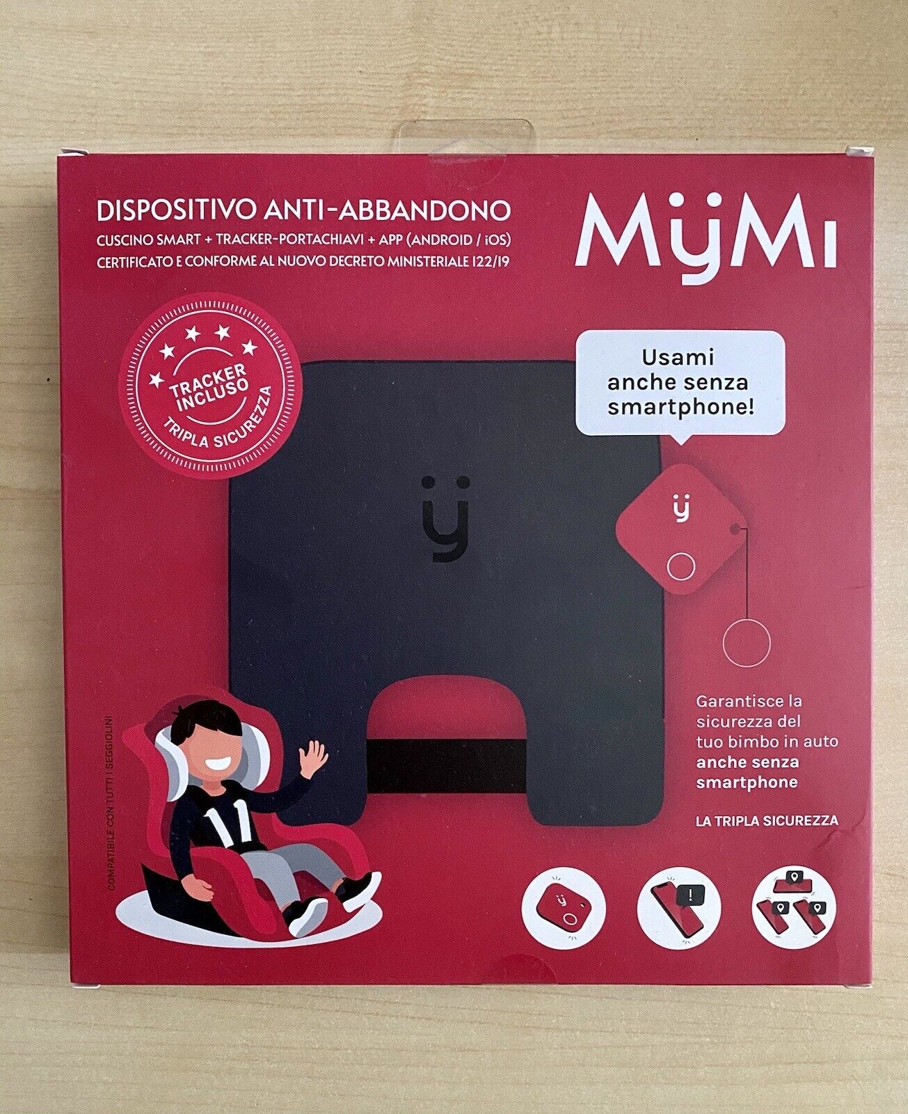Dispositivo antiabbandono MyMi Colore Nero