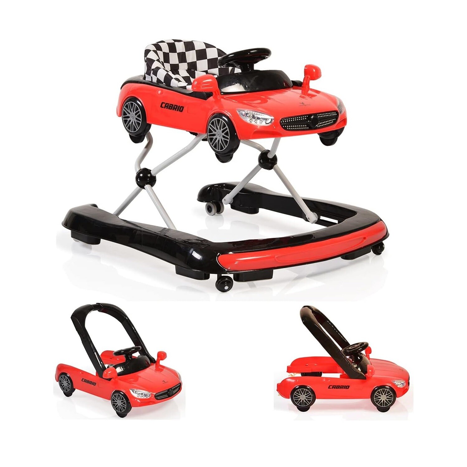 Girello Cabrio 2in1 Rosso CANGAROO - X48984 GIODICART