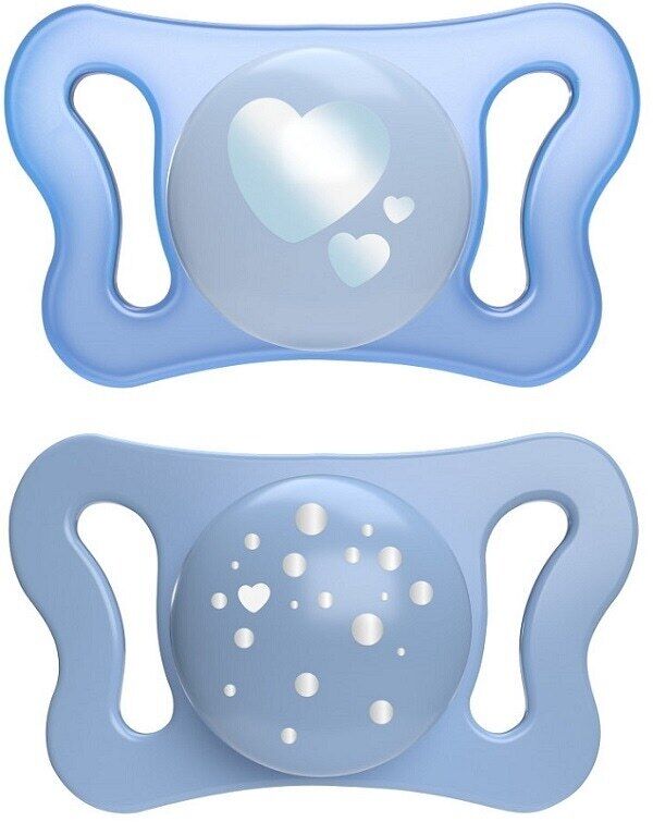 Chicco PhysioForma - Micrò Succhietto 0-2M Tettarella Silicone Azzurro, 2 Pezzi