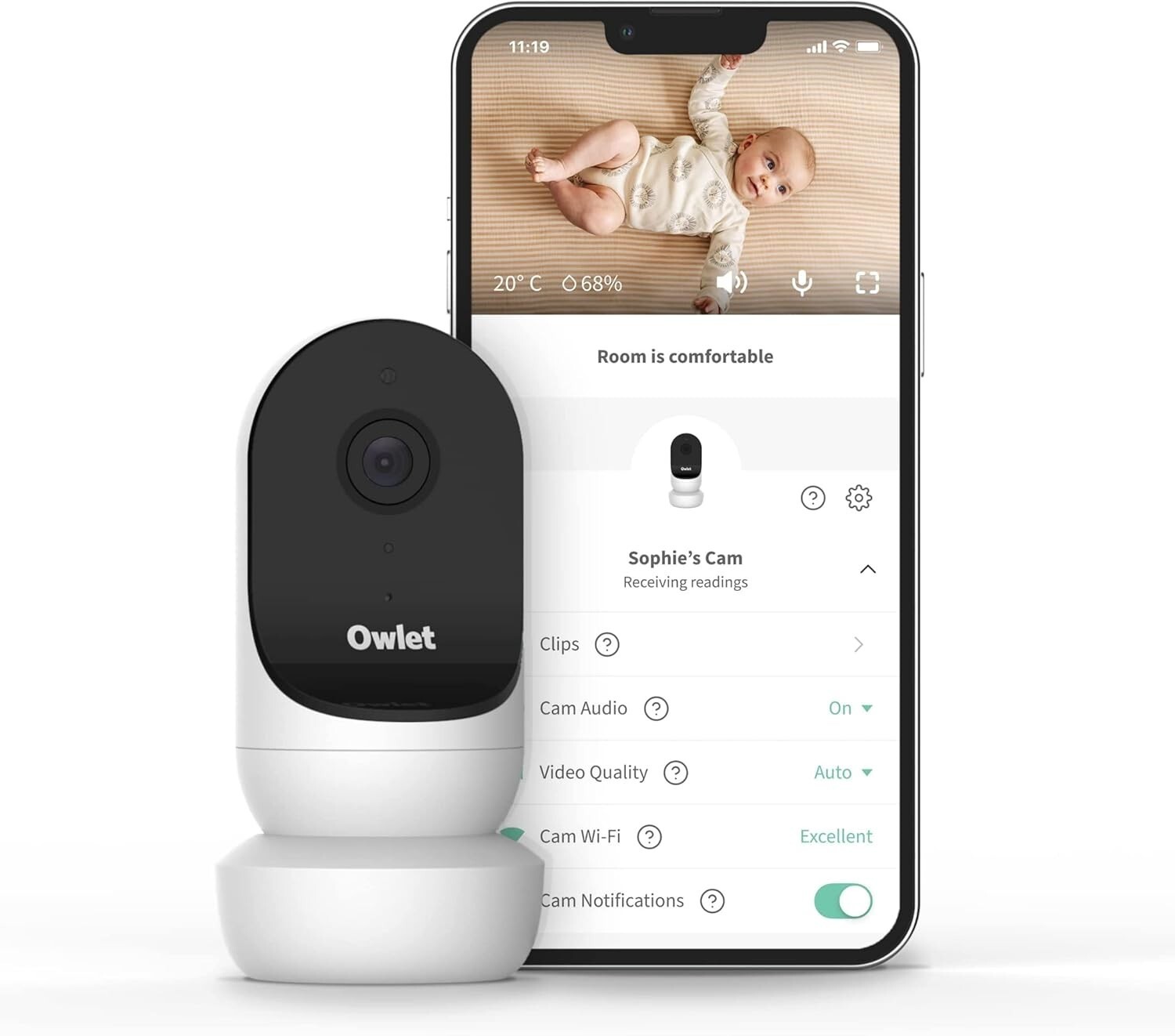 Owlet MONITOR BABY CAM 2 BIANCO
