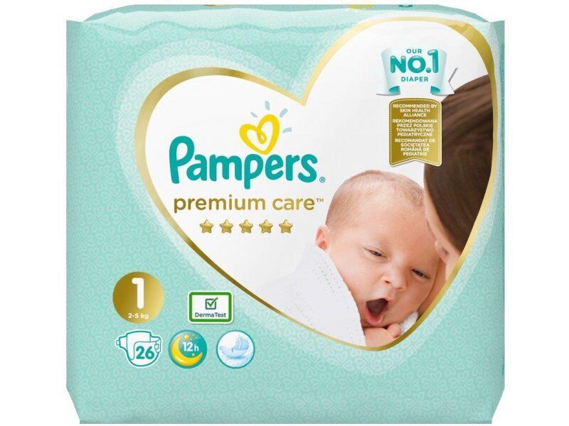 Pannolini Pampers Taglia 1 Premium Care 2-5 kg 26 Pannolini