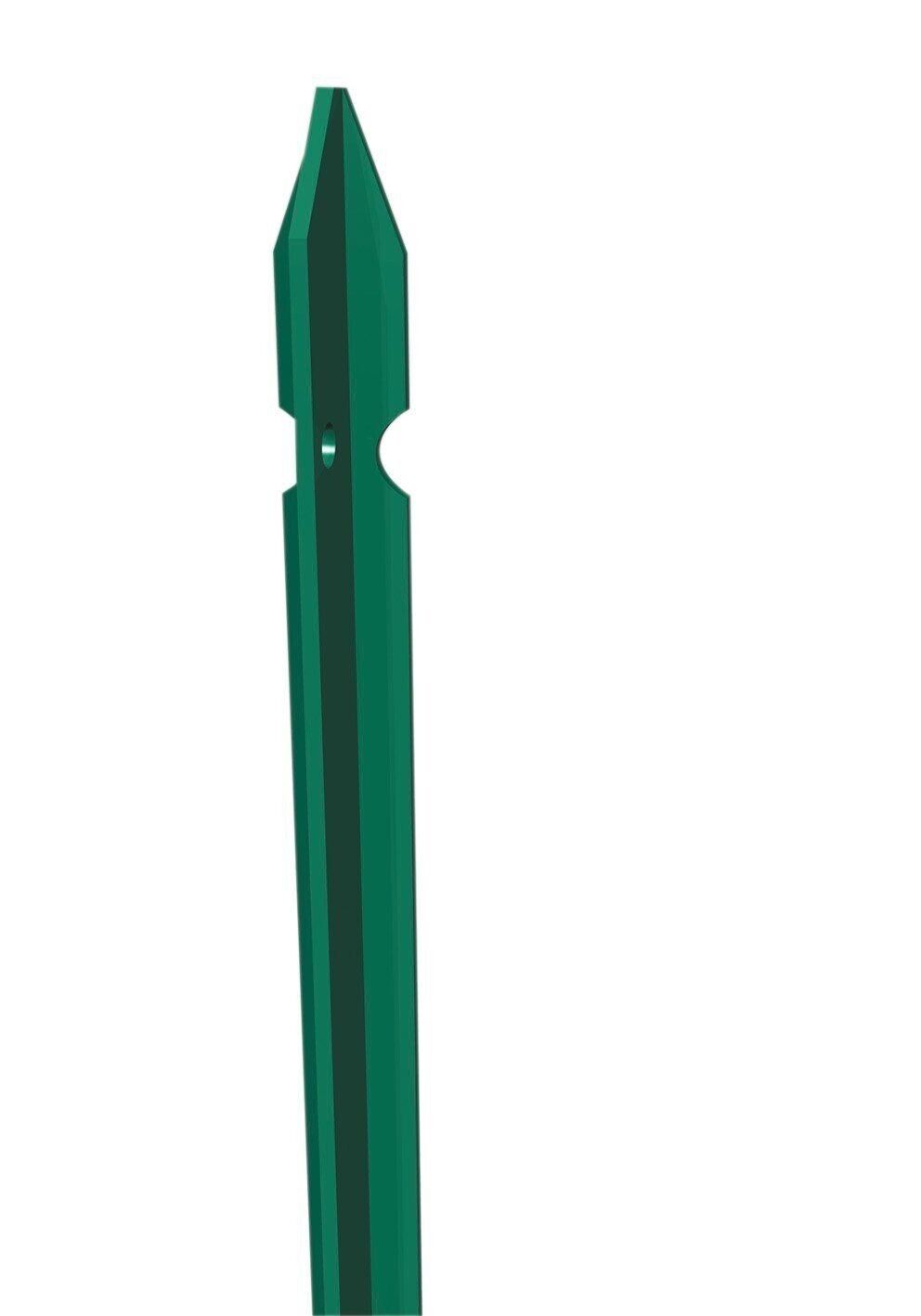 Paletto verde 175cm in ferro plastificato a T per recinzione
