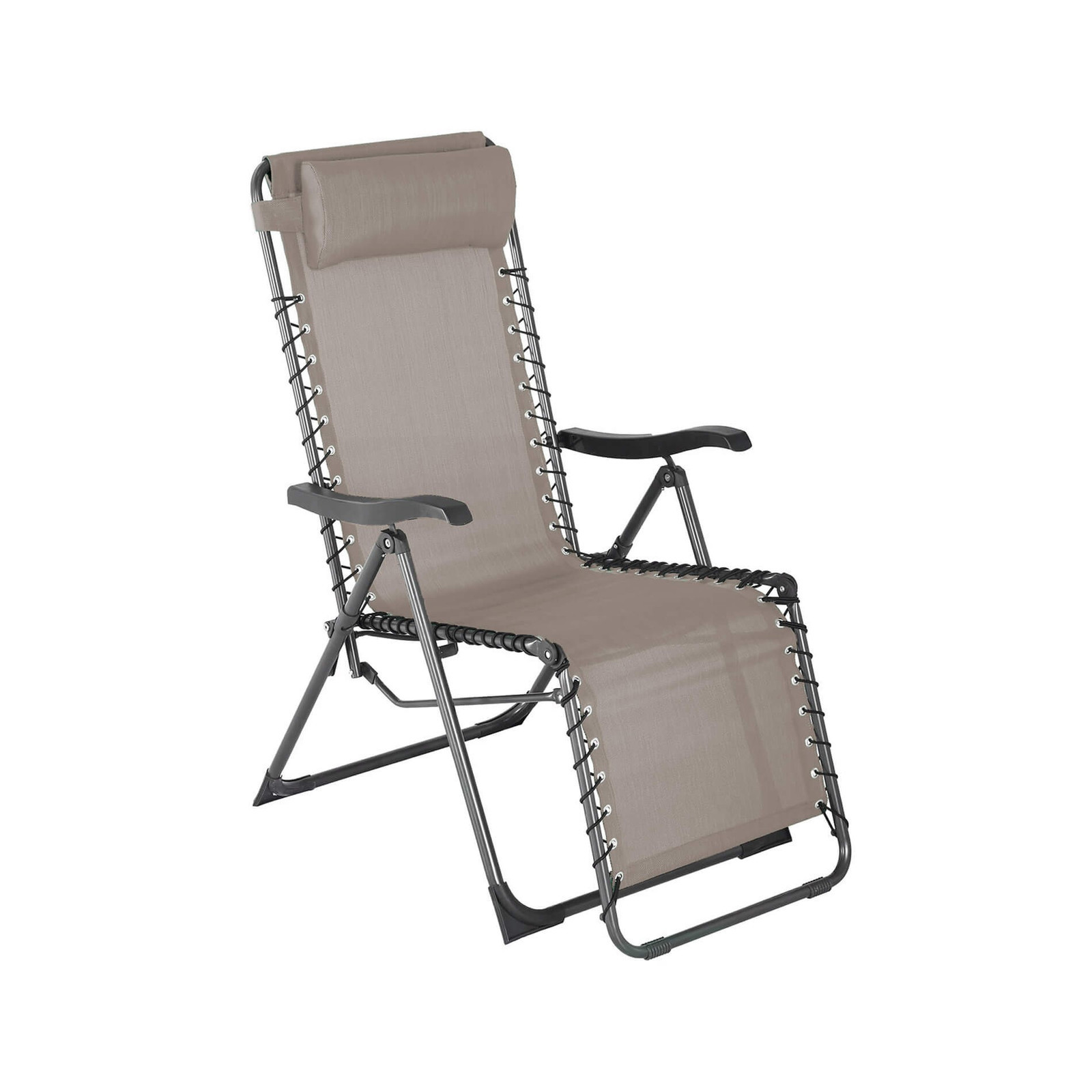 Sedia Sdraio Gravità Zero Wollemi Poliestere Acciaio Beige Grigio Scuro