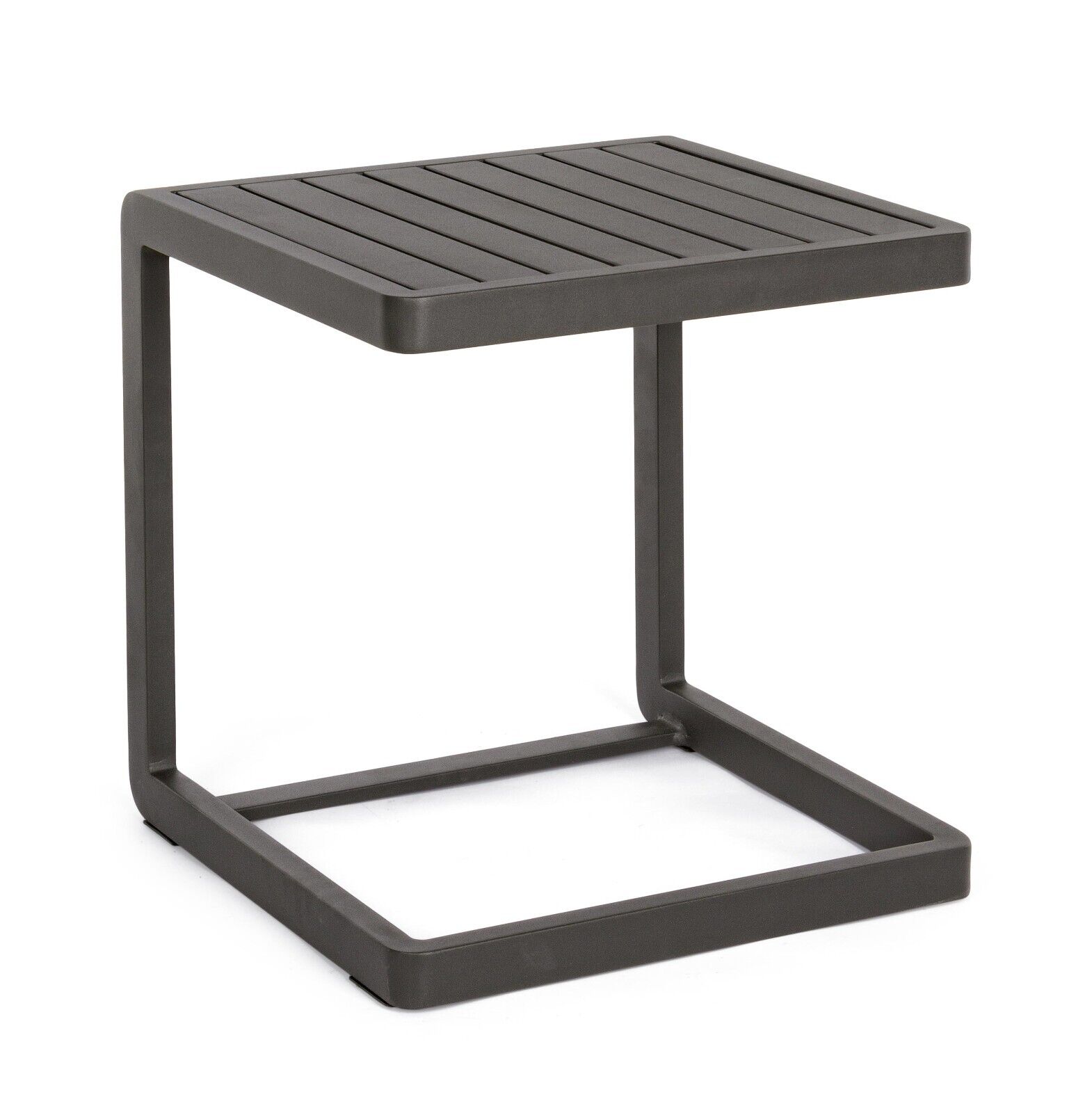 TAVOLINO KONNOR 40X40 ANTRACITE IN ALLUMINIO PER GIARDINO PISCINA VERANDA