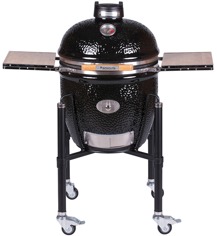 Barbecue a carbone Ø 44 cm Monolith CLASSIC 2.0 Nero con carrello e mensole