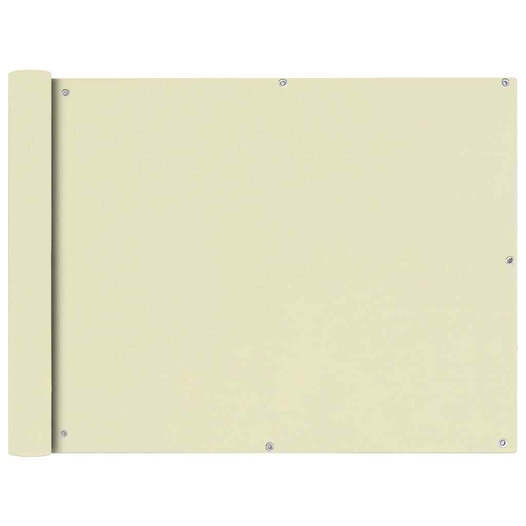 Paravento da Balcone in Tessuto Oxford 90x600 cm Crema