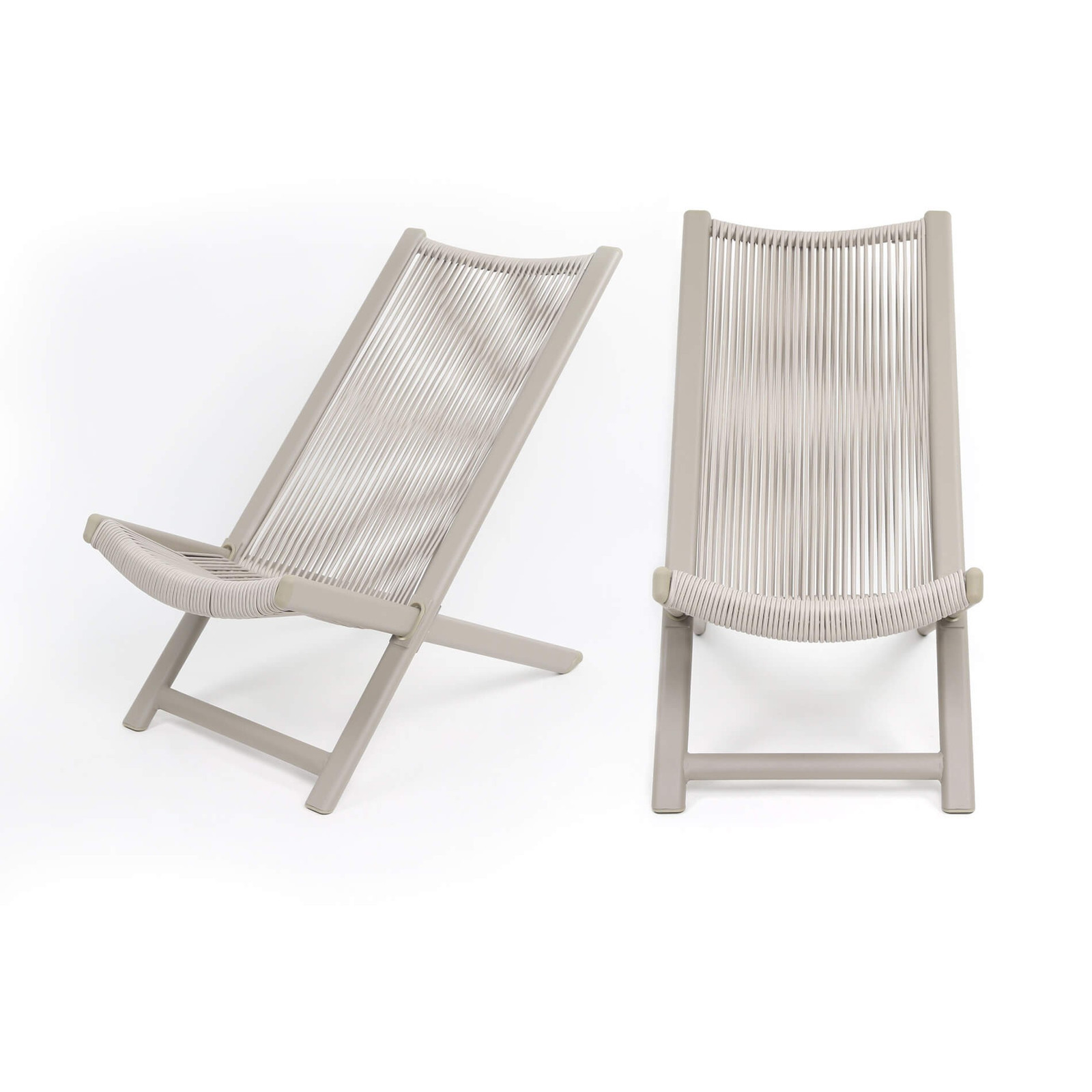 Sedia Sdraio Azan 79x48x90 Acciaio Polyrattan Grigio SET 2 pz