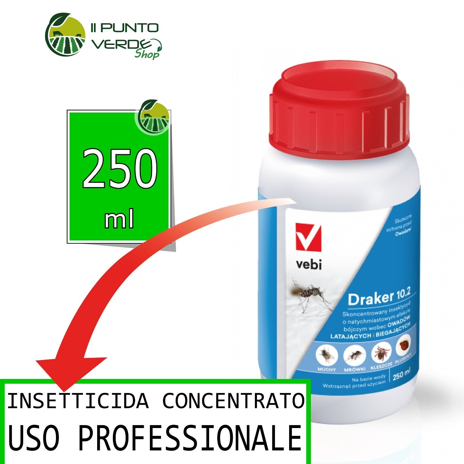 Vebi DRAKER 10.2 250 ml insetticida micro-incapsulato abbattente e residuale