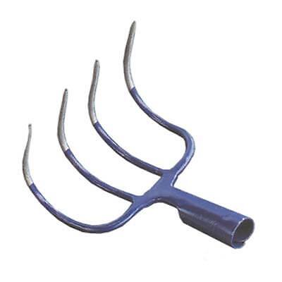 Forca curva a rampino orsatti acciaio forgiato denti 4
