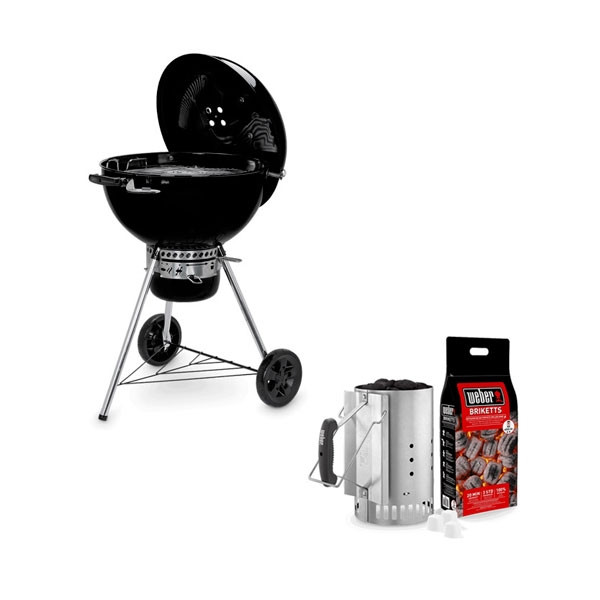 Barbecue a Carbone Weber Master-Touch GBS E-5750 Nero + Set Ciminiera D’Accensio