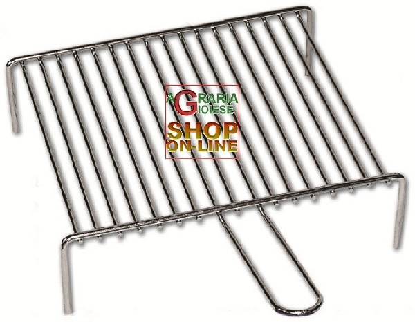 39570 GRATICOLA IN FILO DI ACCIAIO CROMATO PER CAMINO CM. 35x60