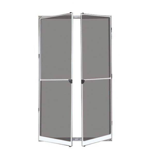 Zanzariera Per Porta Battente 2 Ante 150x240 Telaio Alluminio Bianco Sangiorgio