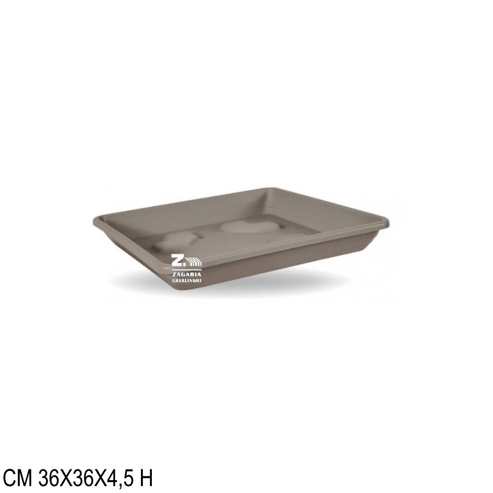 SOTTOVASO QUADRATO IN PLASTICA CM 36X36 COLOR AVANA PER VASO QUADRATO CM 38X38