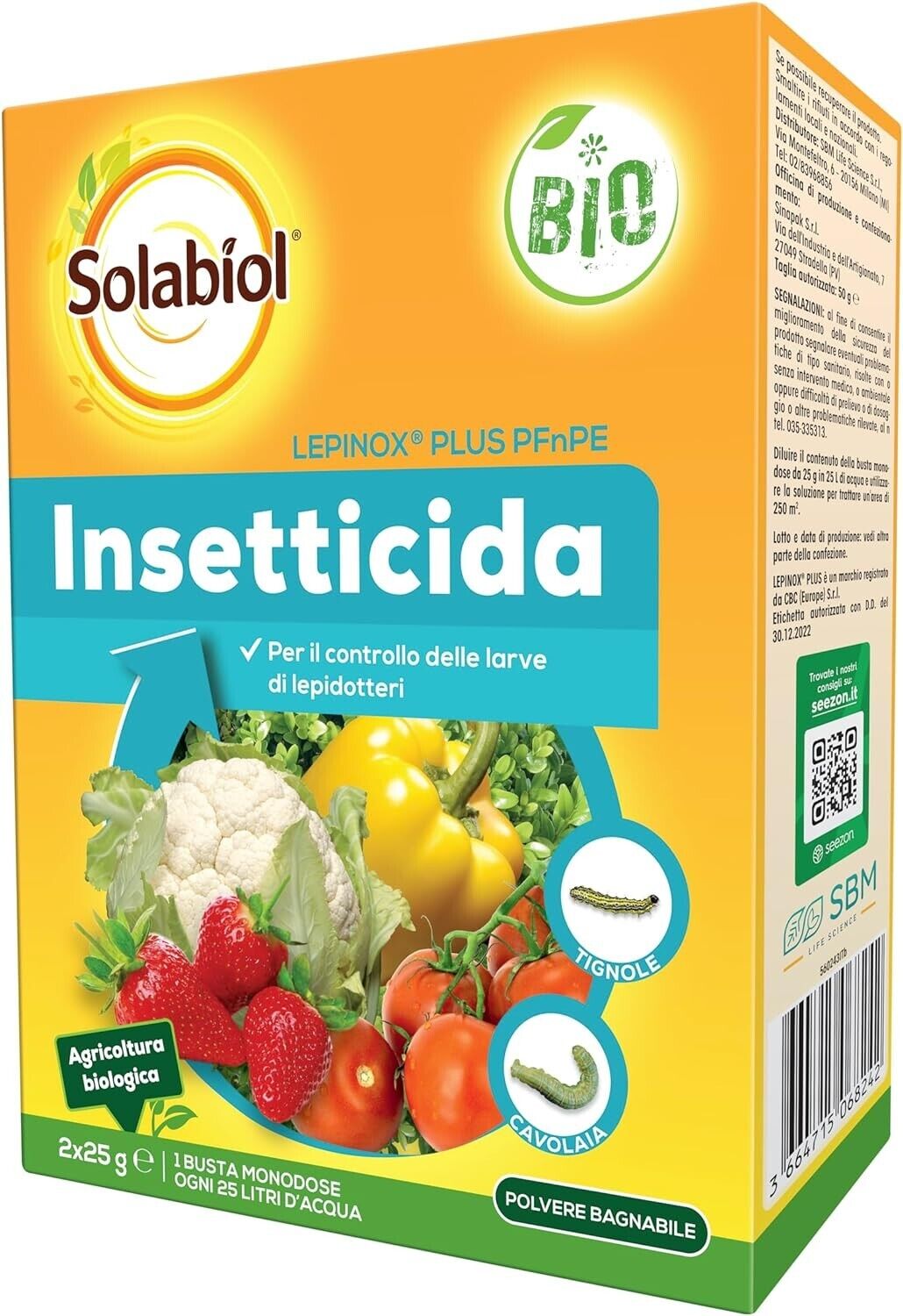 Solabiol Lepinox Plus PFnPE Insetticida Biologico 2x25 gr