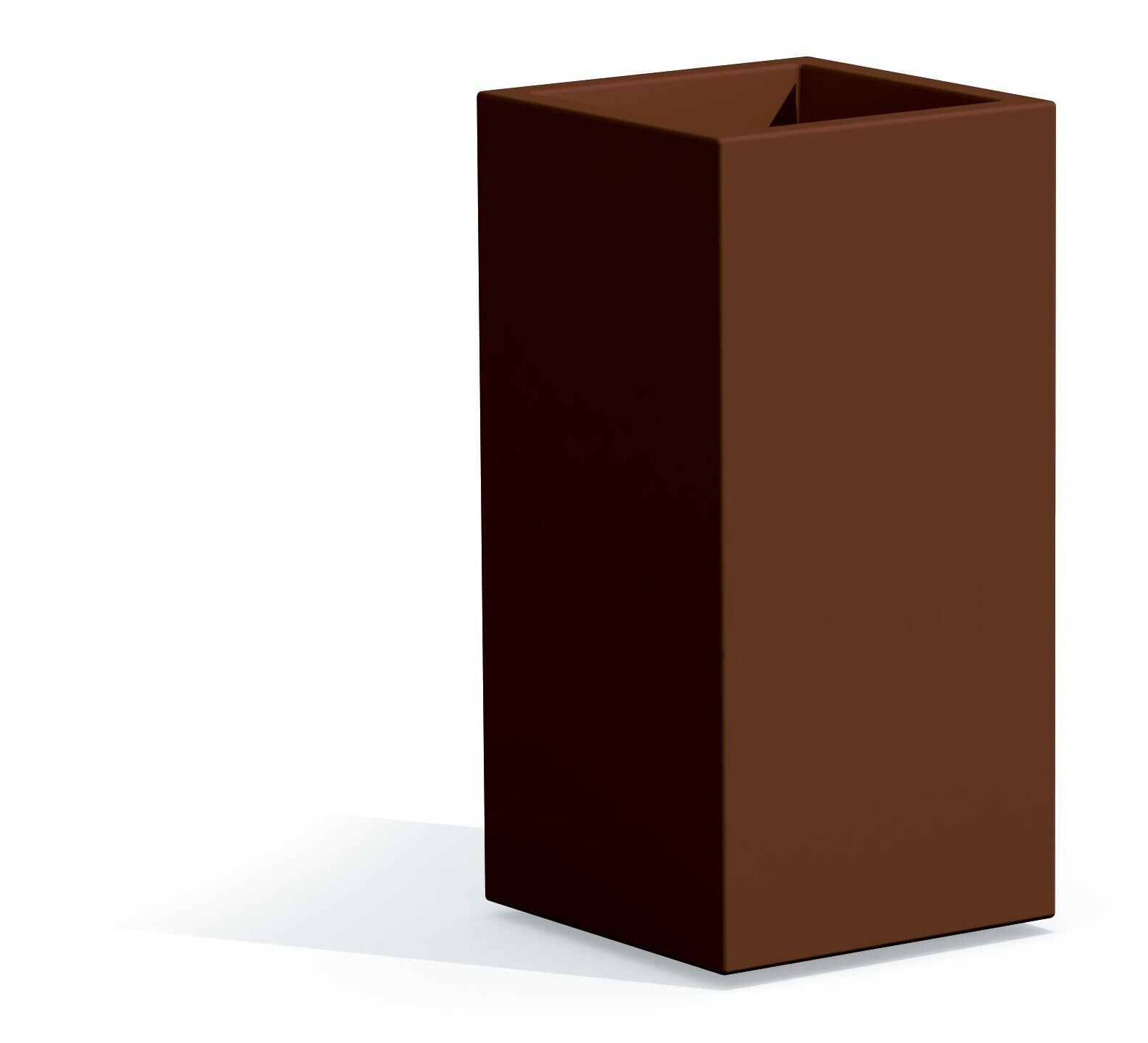 Vaso Cube Top Marrone in Polimero Monacis - Cm 40X40X80 H