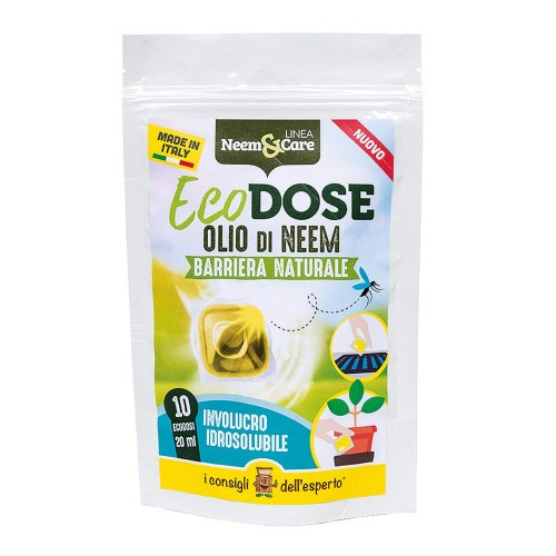 Olio di Neem ecodose barriera naturale contro gli insetti 20 dosi da 10 ml