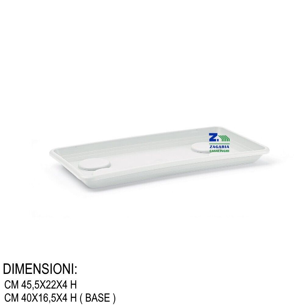SOTTOFIORIERA SOTTOVASO ANTHEA BIANCO PER FIORIERA CM 50 - CM 45,5X22X4 H