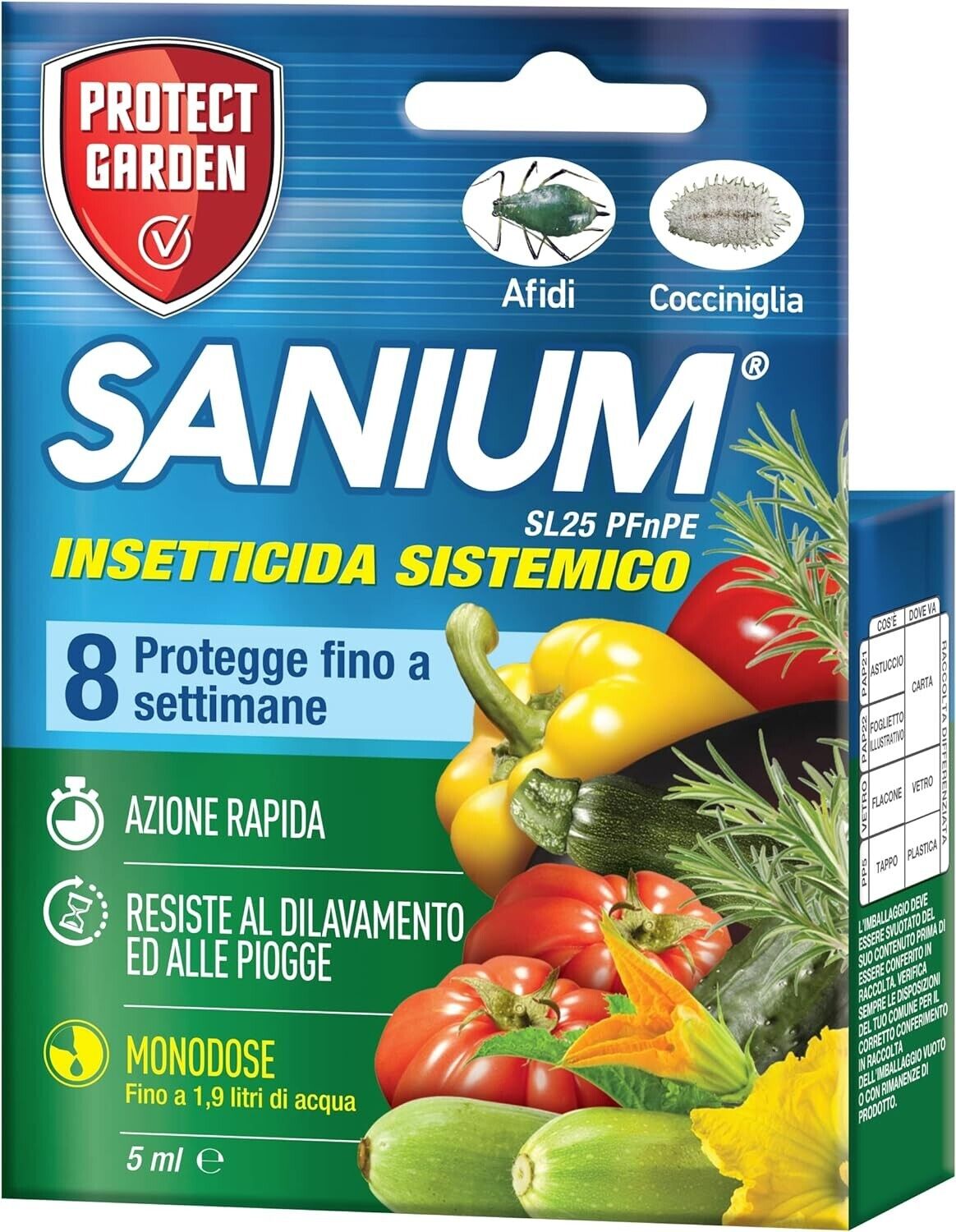 PROTECT GARDEN Sanium SL25 PFnPE 5ml  Insetticida Sistemico Concentrato Solubile