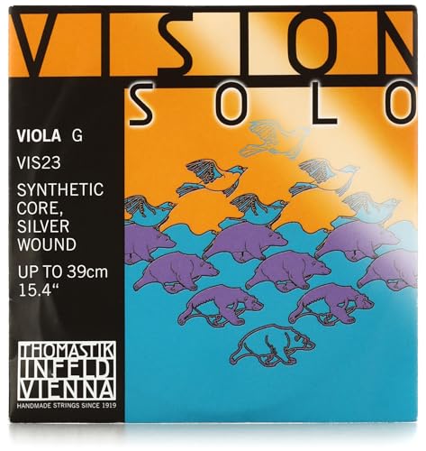 Thomastik Corda Per Viola 4/4 Vision Solo - Corda Sol Nucleo Sintetica, Rivest. Argento, Media