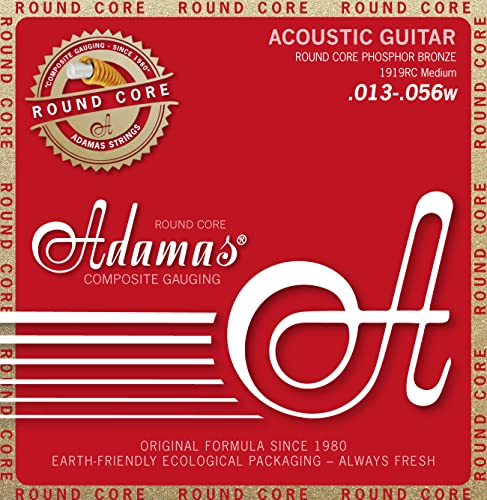 Adamas Akustik-Gitarren Saiten Historic Reissue Phosphor Bronze Round Core Satz Medium .013-.056 - 1919Rc