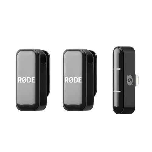Røde Wireless Micro - Microfono Wireless Compatto, Due Microfoni Con Custodia Di Ricarica Per La Creazione Di Contenuti Per Smartphone - Lightning, Ne