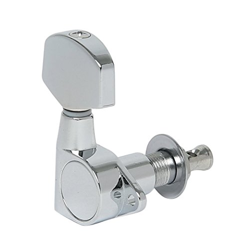 Gewa 545822 Meccanica Chitarra Chrome, Per Chitarre Con Paletta Piatta, Bottoni Schaller Grandi
