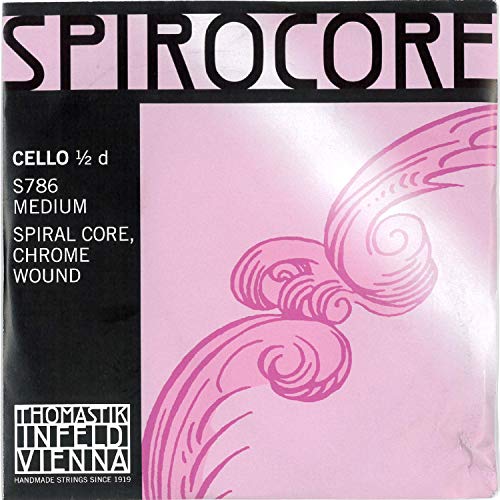 Thomastik Corda Per Violoncello 1/2 Spirocore - Corda Re Nucleo Corda Spirale Flessibile, Rivest. Cromo, Media