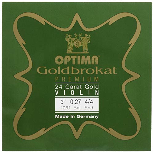Optima Corde Per Violino Broccato Oro Premium 24 Carati 4/4 E 0,27 K Dure
