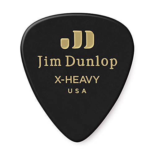 Dunlop 483 Plektren Genuine Celluloid Classic Black Extra Heavy