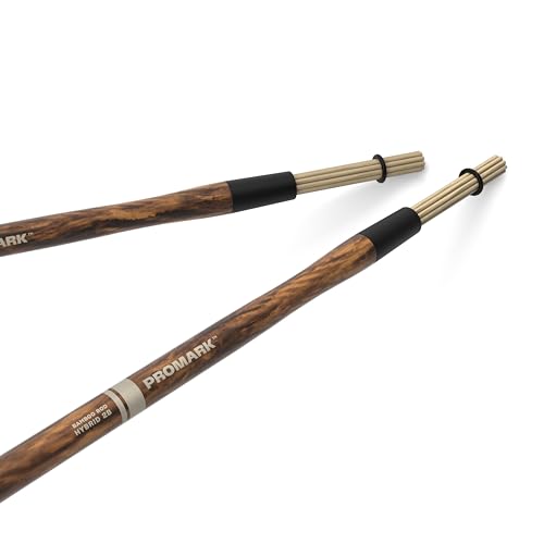 Promark Hybrid Bamboo Rods Drum Sticks - Bacchette In Bambù Firegrain - Suono Classico Con Sensazione E Risposta Della Bacchetta - 2B, Diametro .675"