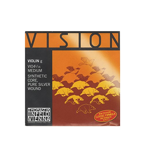 Thomastik Corda Per Violino 1/16 Vision - Corda Sol Nucleo Sintetico, Rivest. Pure-Argento, Media