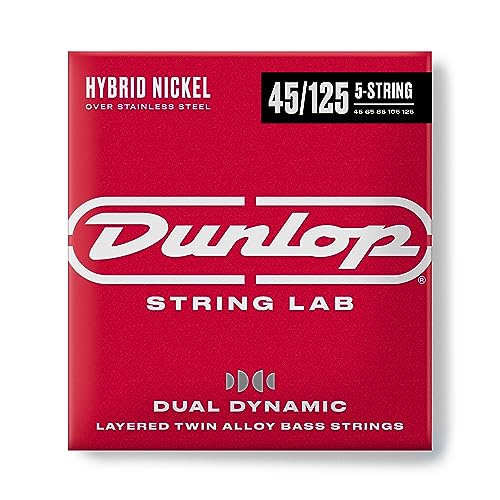 Jim Dunlop Basso In Nichel Ibrido Dinamico Doppio 45-125 | 5 Corde (Dbhyn45125)