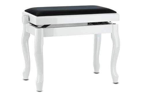 Gewa Panca Per Pianoforte, Camoscio, Bianco Lucido, Classico