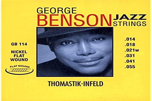 Thomastik Corda Mi6 .055Fw Nichel, Flatwound Gb55 Per Chitarra Elettrica Benson Jazz Set Gr114