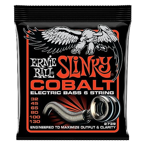 Ernie Ball, Bass 6 Slinky Cobalt, Corde Per Basso Elettrico, Diametro 32-130
