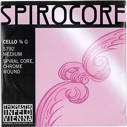 Thomastik Corda Per Violoncello 3/4 Spirocore - Corda Sol Nucleo Corda Spirale Flessibile, Rivest. Cromo, Media