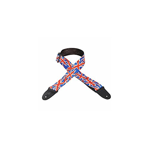 Levy'S Mp-29 Tracolla Per Chitarra Prints Polyester Garment Leather Ends 2" - Uk Flag