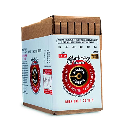 Martin & Co. - Ma540Tbulk Authentic Lifespan 2.0 Light 12-54 Phosphor Bronze, Confezione Da 25