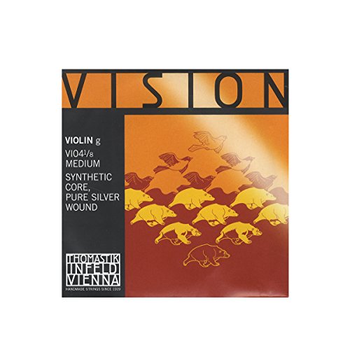 Thomastik Corda Per Violino 1/8 Vision - Corda Sol Nucleo Sintetico, Rivest. Pure-Argento, Media