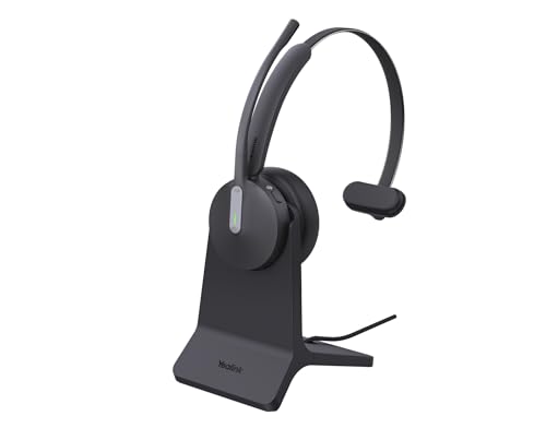 Yealink Bh 70 Mono Teams Con Supporto Di Ricarica Usb-A, Auricolare Bluetooth Con Cavo, Nero, Per Lavoro Di Squadra, Certificato Microsoft Teams, Batt
