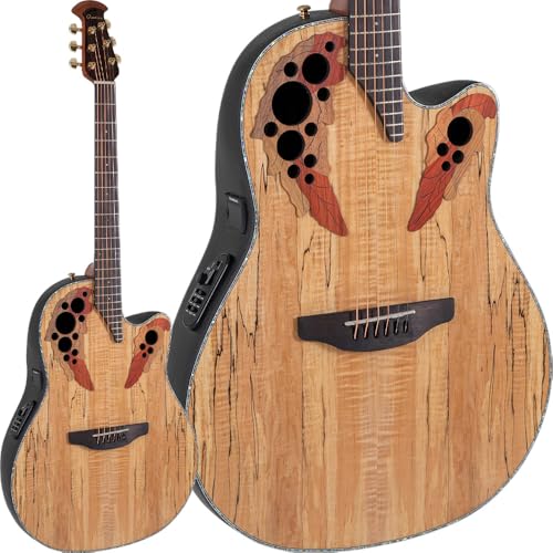 Ovation Ce44P-Sm Celebrity Elite Exotic Natural Spalted Maple Electro-Acoustic Guitar