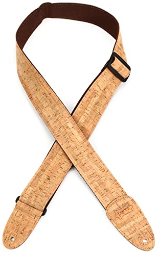 Levy'S Mx8-Nat Tracolla Per Chitarra Natural Cork On Tan Cotton Webbing Cork Ends 2" - Natural