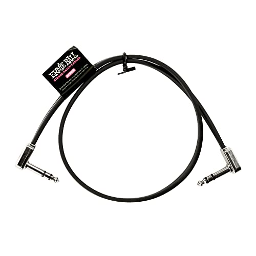 Ernie Ball, Singolo Cavo Patch Piatto Con Jack Stereo A Pipa, Lunghezza 61 Cm, Nero