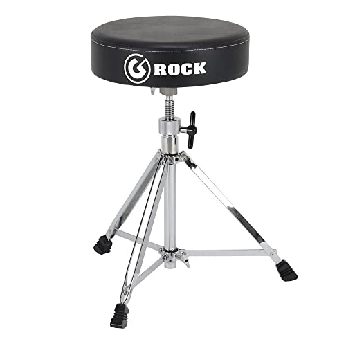 Gibraltar Sgabello Per Batteria, Sgabello Per Batteria Serie Rock Hardware, Rk108 (Diametro: 33 Cm, Sedile In Vinile, Blocco Di Memoria, Posizione Tre