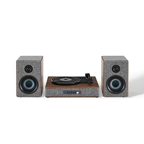 Crosley Aria, Giradischi Con Altoparlanti, Giradischi Bluetooth Con Altoparlanti Da Scaffale Da 50 W, Lettore In Vinile Facile Da Installare, Sistema